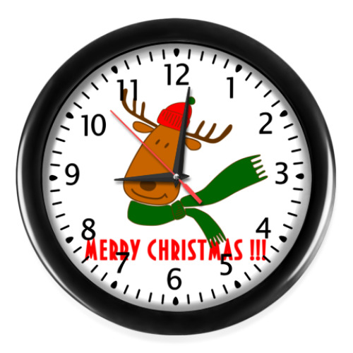 Настенные часы с принтом Merry Christmas!