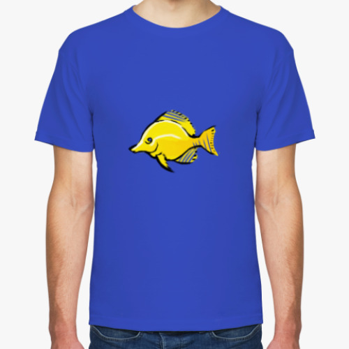 Футболка с принтом рыба желтая