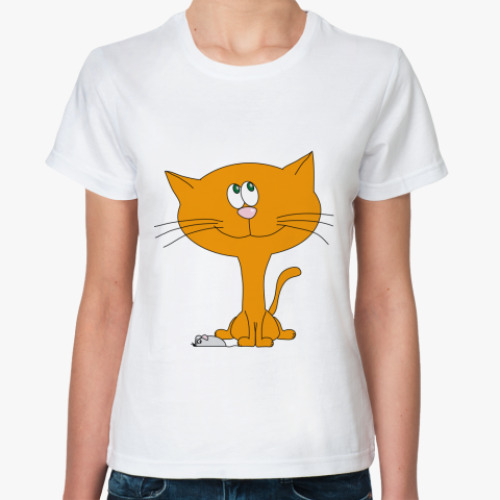 Классическая футболка с принтом Котенок