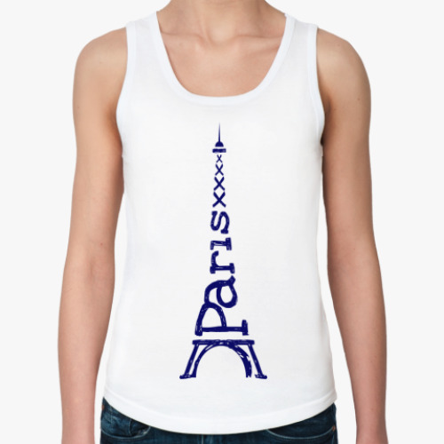 Женская майка с принтом Эйфелева башня