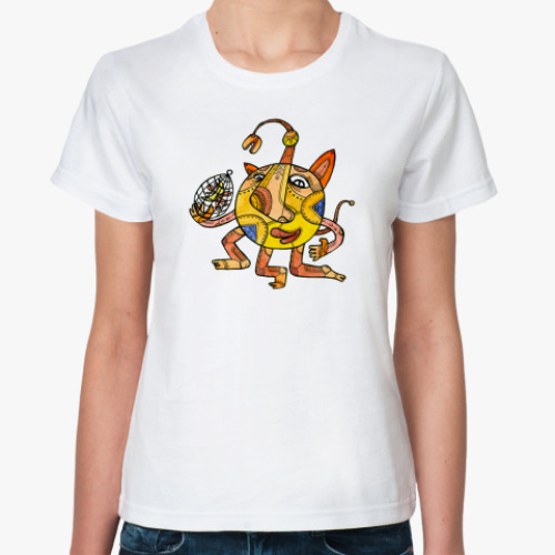 Классическая футболка с принтом Круглолицый