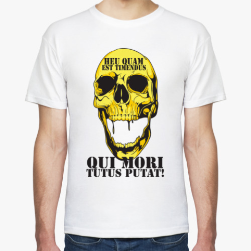 Футболка с принтом qui mori tutus putat