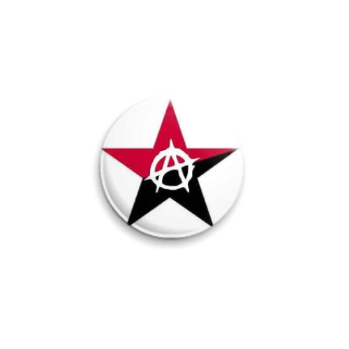 Значок 25мм с принтом Анархическая звезда