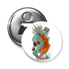 Магнит-открывашка 58 мм Рыжий кот шалун