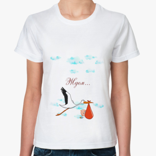 Классическая футболка с принтом Ждем