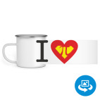 Кружка металлическая белая (круговая запечатка)