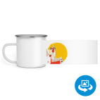 Кружка металлическая белая (круговая запечатка)