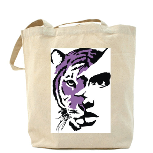 Сумка шоппер Тигр фиолетовый