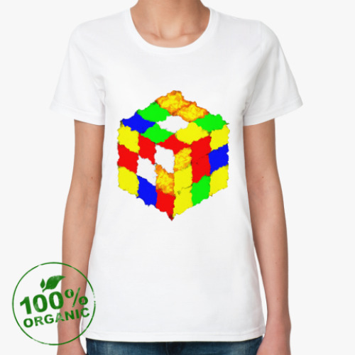 Женская футболка из органик-хлопка Кубик Рубика