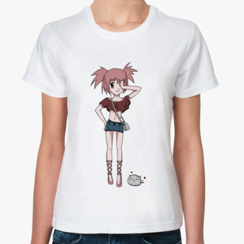Классическая футболка с принтом Asuka_neko