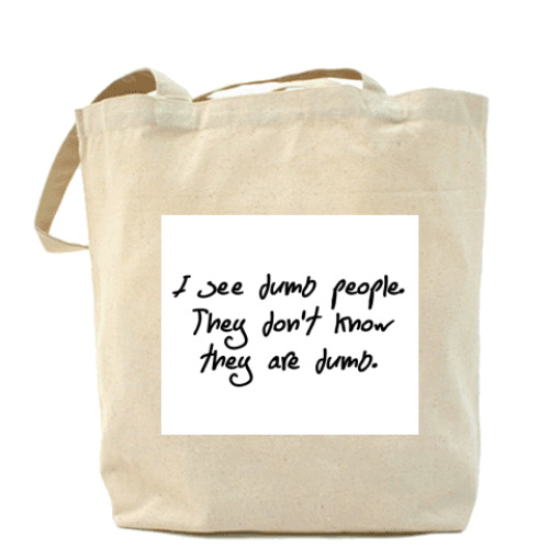 Сумка шоппер с принтом Dumb People