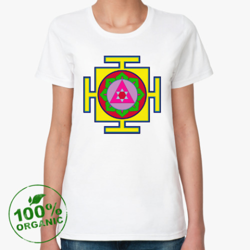 Женская футболка из органик-хлопка Ганеша-янтра