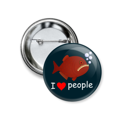 Значок 37мм Я люблю людей