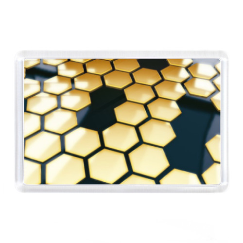 Магнит с принтом Золотые соты