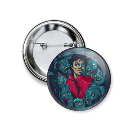 Значок 37мм Майкл и зомби