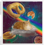 Космический кот на облаке