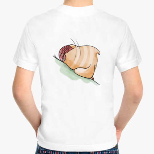 Детская футболка Кот Мягкот, рыжий живот!