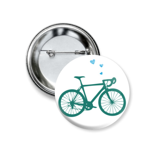 Значок 37мм с принтом Love velo