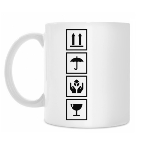 Кружка с принтом Осторожно, не бросать!