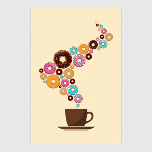 Постер Кофе с пончиками