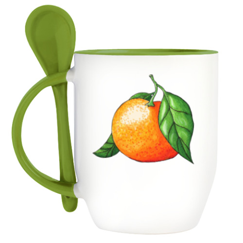 Кружка с ложкой "Турецкий мандарин"