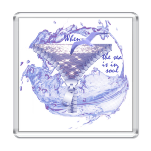 Магнит с принтом Море в душе