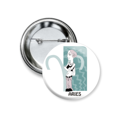 Значок 37мм с принтом овен