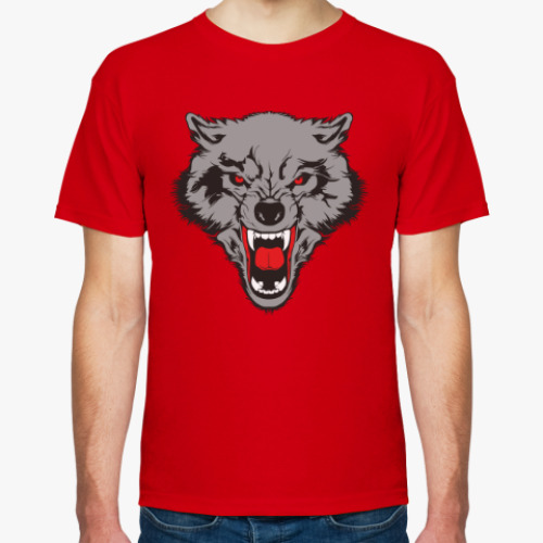 Футболка с принтом Злой волк