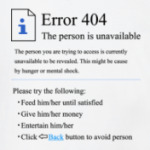 Error 404 Person unavailable