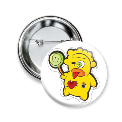 Значок 50мм с принтом Монстрик