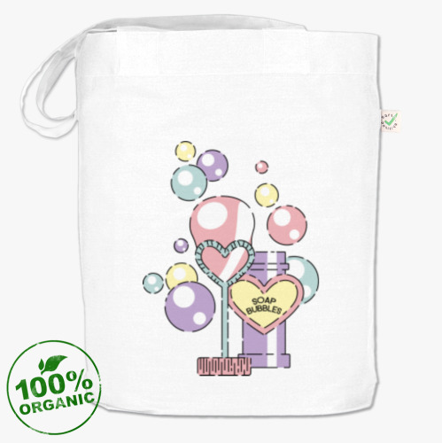 Сумка шоппер с принтом Bubbles / Мыльные Пузыри