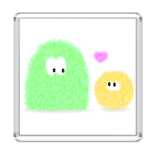 Магнит с принтом  Пушистые монстры