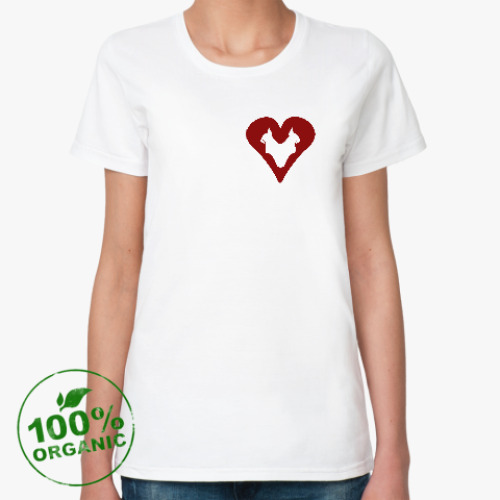 Женская футболка из органик-хлопка Кошачье Сердце