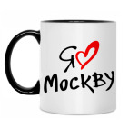 Двухцветная кружка Я люблю Москву