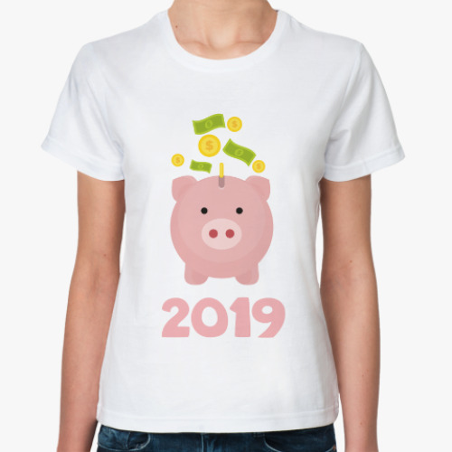 Классическая футболка Год 2019 Свиньи