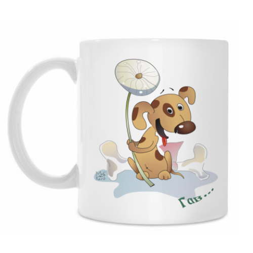 Кружка с принтом гав-тяф-тяф :)