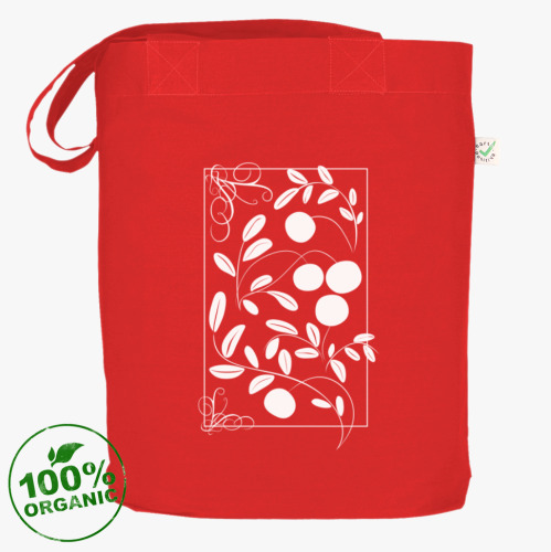 Сумка шоппер с принтом Клюква: композиция