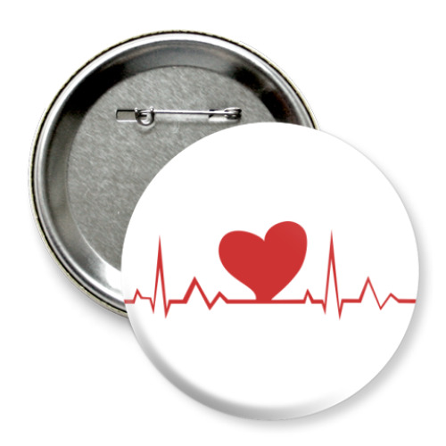 Значок 75мм с принтом Пульс