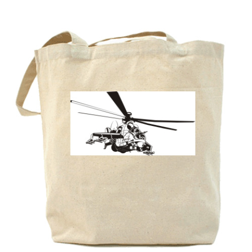 Сумка шоппер с принтом вертолёт