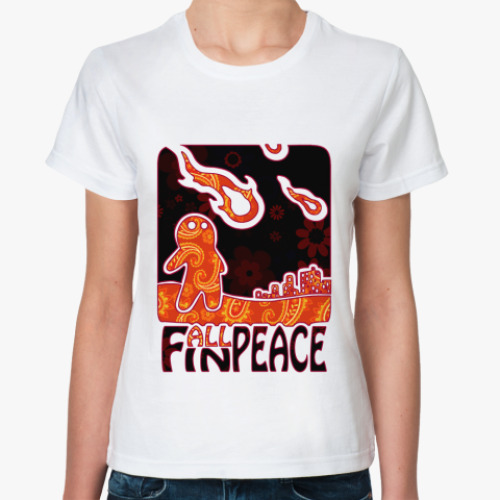 Классическая футболка с принтом Fall in peace