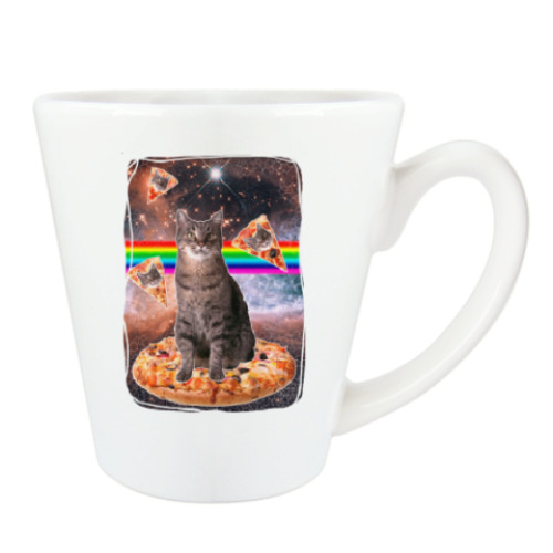 Чашка Латте с принтом Космический кот