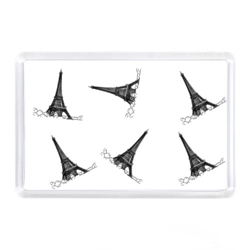 Магнит с принтом Эйфелева башня