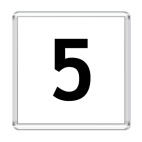 Магнит 6.5 x 6.5 см Цифра 5