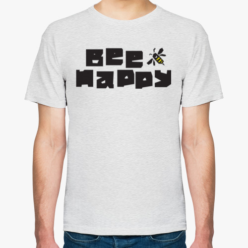 Футболка с принтом  Bee happy