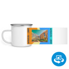 Кружка металлическая белая (круговая запечатка)