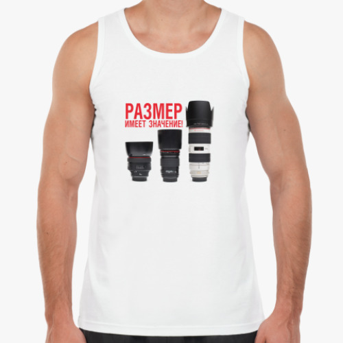 Майка с принтом Размер имеет значение!