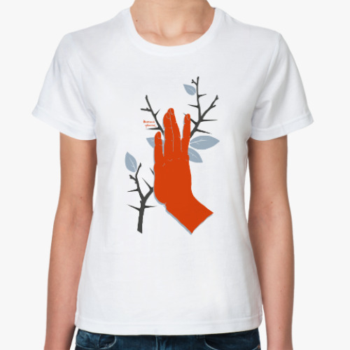 Классическая футболка Нежный цветок — терновник