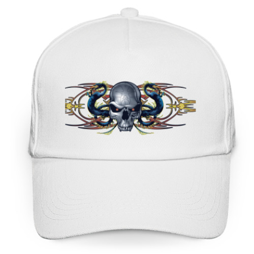 Кепка бейсболка с принтом Череп/драконы