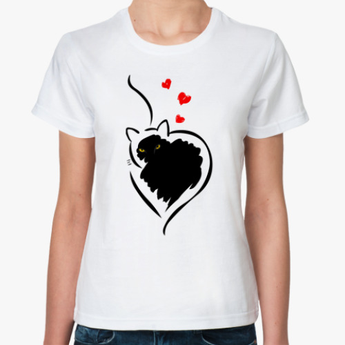 Классическая футболка кошка
