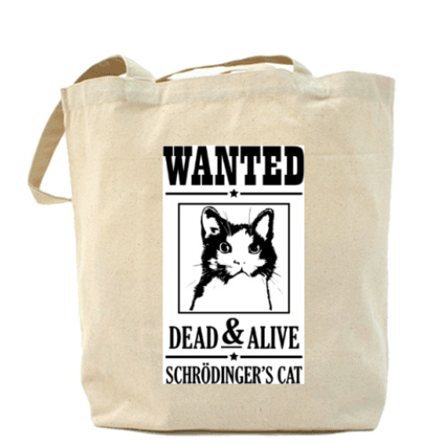 Сумка шоппер с принтом Кот Шрёдингера